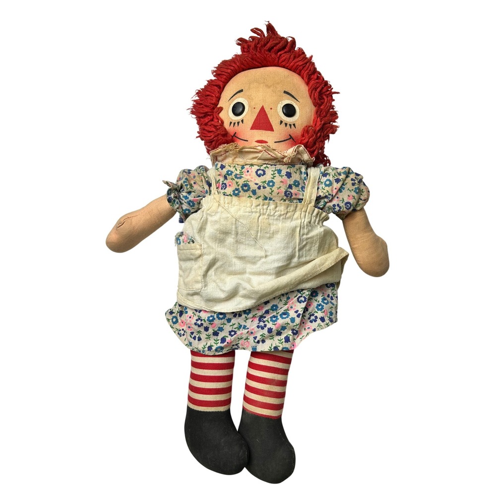 Knickerbocker Raggedy Ann Plush Doll 16 Inch Annabelle I Love You Vintage